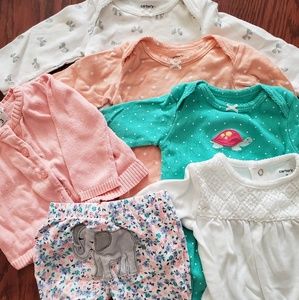 Carter's 3m lot 6 piece onesie sweater pants